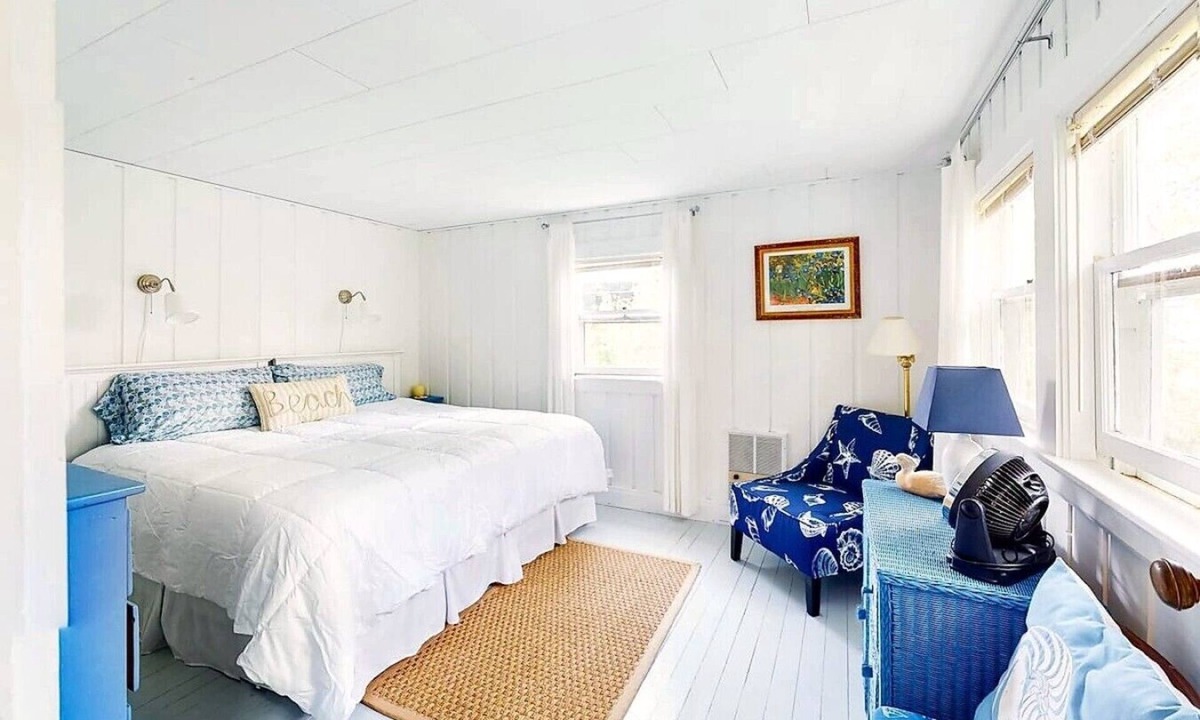 Pemaquid Beach Cabin | Across the road from Pemaquid Beach — wooded king-bed cabin