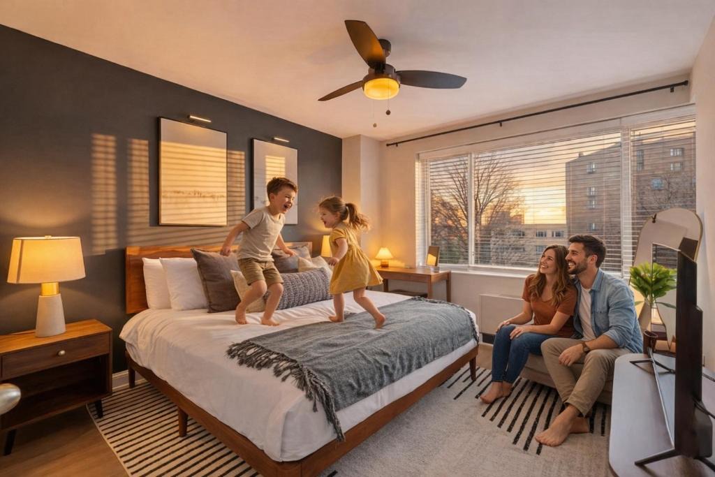 Radnor - Fort Myer Heights Apartment | CASA Arlington Suite with In-Suite Massage Chair & Premium Amenities