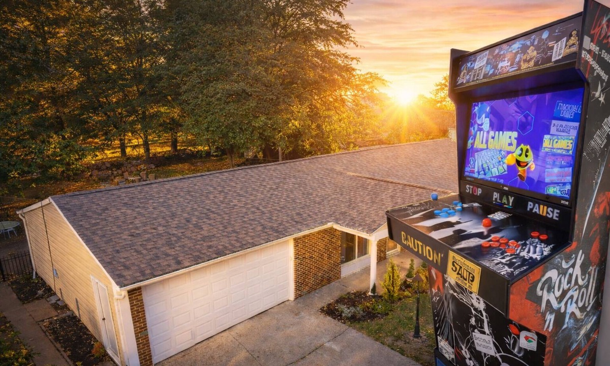 Royal Manor House | Family & Fur Friendly: 4-BR, Arcade, Fire Pit, Fenced, King Bed, & Smart TV!