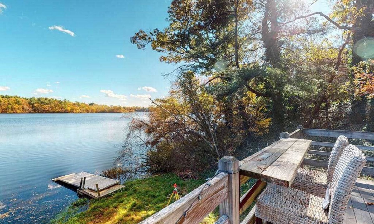 Plymouth House | Lakefront home with private dock, deck, & lovely view - short drive to the cape
