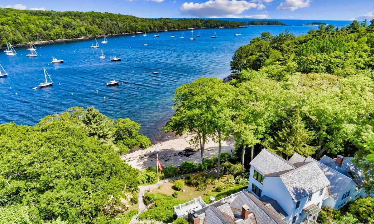 Rockport House | Luxurious Rockport Harbor Oceanfront Home With Private Sandy Beach and Dock