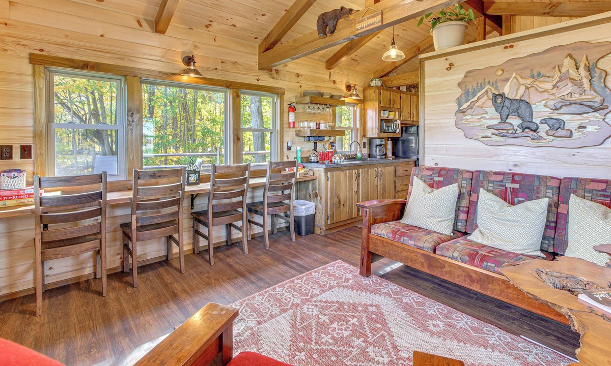 Martel Cabin | Outdoor Oasis w/Fire Pit & Dock: Galion Log Cabin
