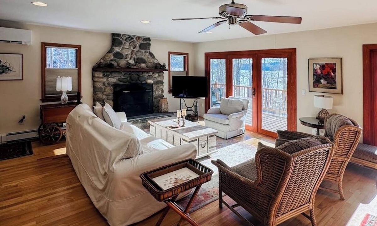Rome House | Peaceful Maine hideaway with lake views, pool table, dock access, and Wi-Fi
