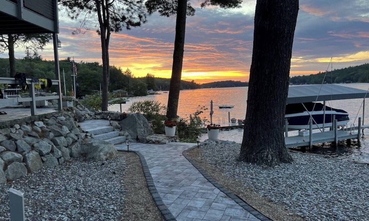 Alton Bay House | Renovated home with a water view, washer/dryer, full AC & deck