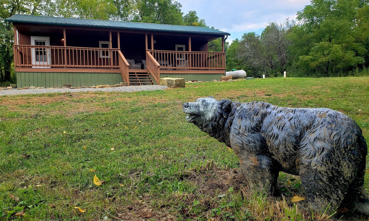 Langsville Cabin | The Bear Den Cabin with pond view.