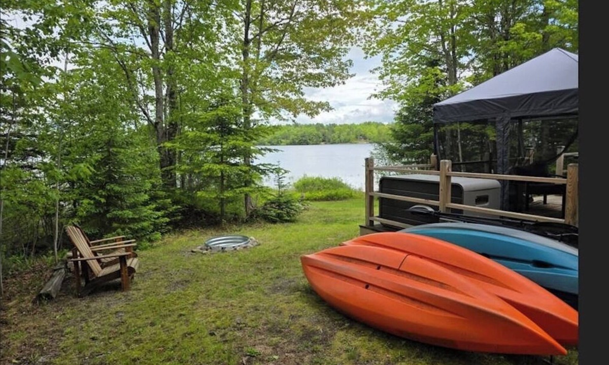 Mariaville Cabin | Waterfront home on Graham Lake with kayaks, bikes, firepit & fireplace