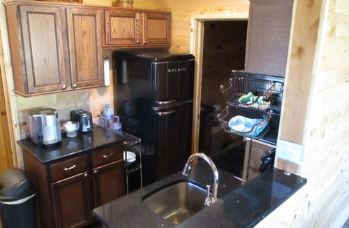 New Marshfield Cabin | A cozy new cabin in rural setting with a hot tub on porch. Beautiful rural view.