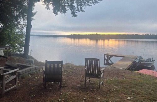 Belgrade House | Beachfront Great Pond Retreat with Private Dock