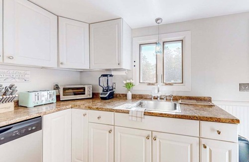 South Dennis House | Charming home with private pool, deeded bay access, firepit, & W/D