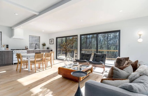Catskill Ski Chalet | Chic Stream-side Chalet with Mountain View and Vintage Designer Furnishings