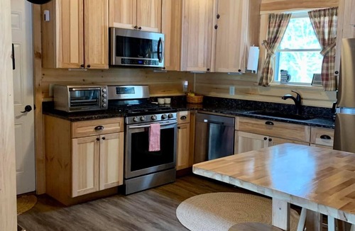 Embden House | Cozy, NEW log cabin on Fahi Pond! Right on ATV trail through Kennebec Valley.