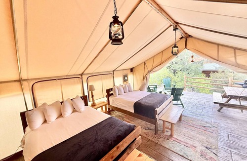 Orderville RV Rental | Glamping Tent 10 Near Zion & Bryce w/Private Bath
