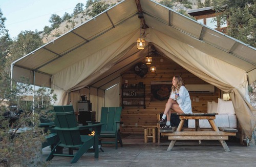 Orderville RV Rental | Glamping Tent #8 with AC, Heat, and Private Bath