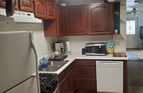 Sand Lake Apartment | Hot Tub and King bed with 3 other beds