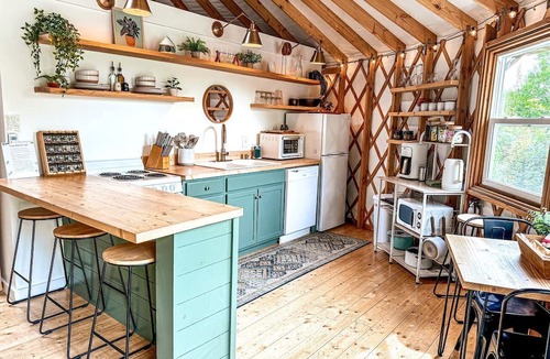 Bryant Pond House | Incredible Spacious Yurt with Hot Tub and Fire Pit Surrounded by Nature for an Unforgettable Glamping Experience in Woodstock, Maine