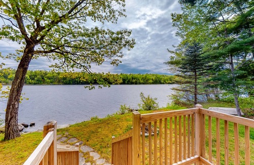 Weeks Mills Cabin | Lakefront cabin with private dock, wood stove, firepit, deck, & grill - 1 dog ok