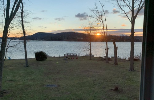 Brookfield House | Level, Direct Lakefront, Expansive Western Views, Beach On Candlewood Lake
