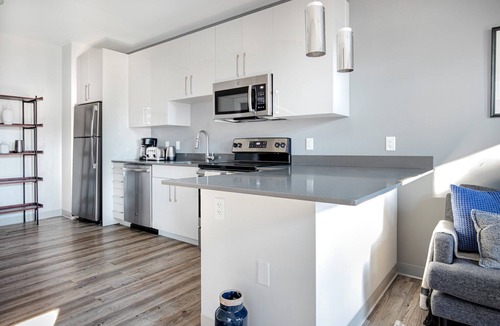 St. Elizabeth's Apartment | Modern Brighton 1BR w/W/D, Doorman, near T + Dining, by Blueground