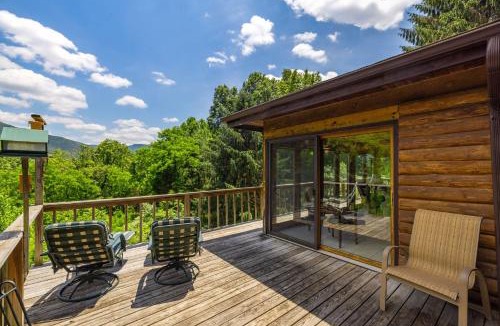 South Fork House | Mountainside Log Cabin w Private Waterfall access