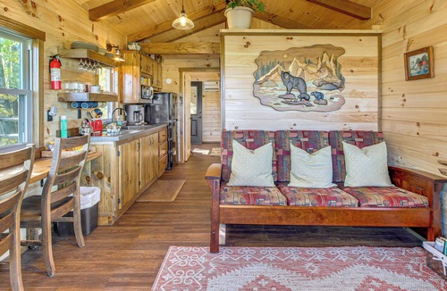 Martel Cabin | Outdoor Oasis w/Fire Pit & Dock: Galion Log Cabin