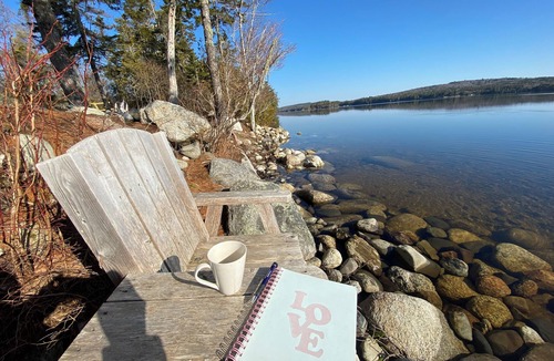Franklin RV Rental | Peaceful lakeside private waterfront campsite; 45 min drive to Acadia! BYOTent
