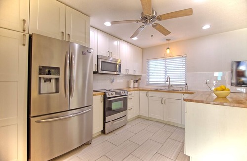 St. Pete Beach Apartment | Poolside on first floor with workspace and updated kitchen
