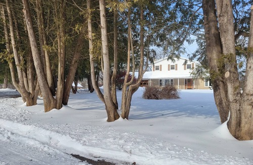 Newville House | Private CREEKside fireplc pool table KING bed patio BBQ AC WIFI nature lovers