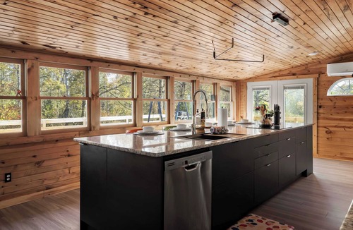 Hedgesville Cabin | Riverfront w Deck, Grill, Fire pit & Climbing Wall
