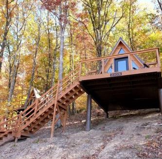 Scio Ski Chalet | Romantic A-frame Cabin Ideal for Two by Tappan Lake in Ohio