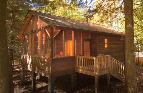 Victor Cabin | Romantic Cabin 1 with Hot Tub on Screened porch next to National Park