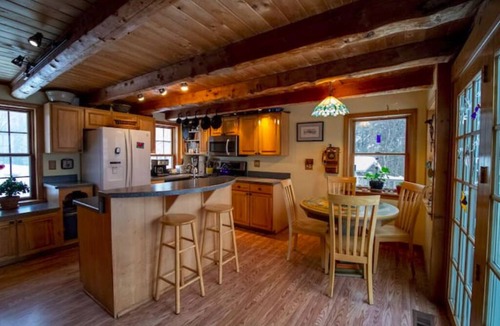 Hyde Park House | Secluded 3-bedroom log home on VT state park, secluded, 4-season lake setting.