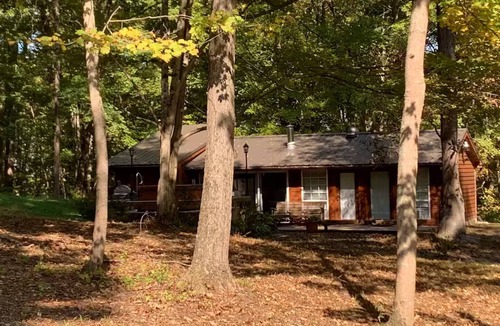 Carpenter Cabin | Secluded Goldfinch Cabin 20 Minutes to Athens with Outdoor Hot Tub