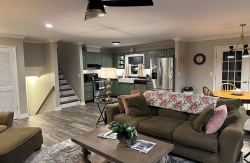 Greenville House | Sleepin' Hickory: Deep Woods Luxury, Game Room & Winding Creek View