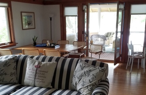 Gloucester House | Stanwood Point: Waterfront cottage with large screened porch, yard and dock