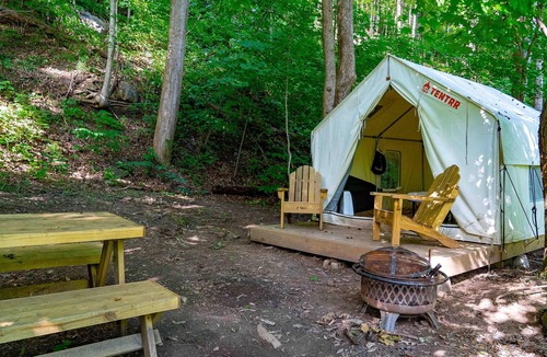 Ansted RV Rental | Tentrr State Park Site - WV Hawk's Nest State Park - Site E - Single Camp