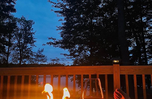 New Durham House | The Blue Lotus , Pet- Friendly Lakefront Retreat- Hot Tub