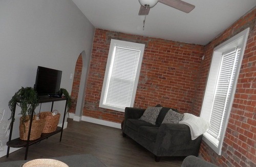 Tell City Apartment | Totally renovated Tell City IN apartment with huge deck above a wine room