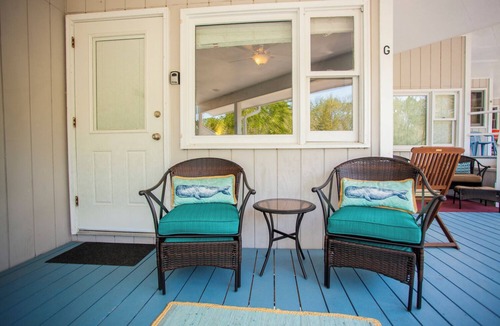 East Boothbay Condo | Tranquil! Oceanfront Sunsets with costal beach at low tide with pier and dock.