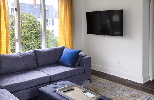 Bath House | Updated, dog-friendly home with two living areas, firepit, washer/dryer, & patio