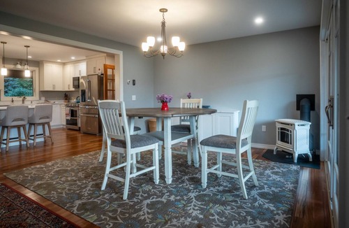 Waterbury House | Private hilltop home close to skiing. Group friendly. Enjoy views & hot tub