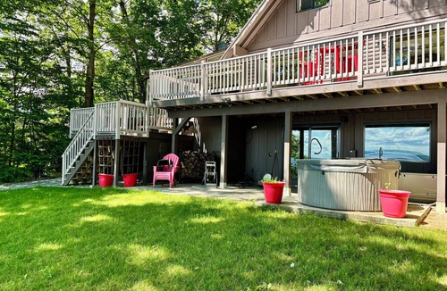Sebago House | Waterfront Property with Hot Tub, Sauna & Views!