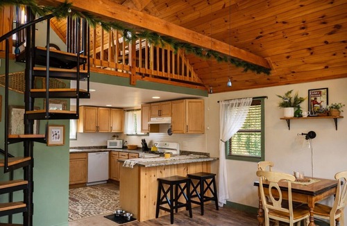 Grafton Cabin | WildeWoods Cabin - pet-friendly, yard + gardens, gas fireplace + outdoor firepit
