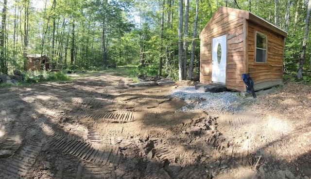 1 of 2 Enchanting 1 room cabins in Shapleigh, ME located on sloaping forest land