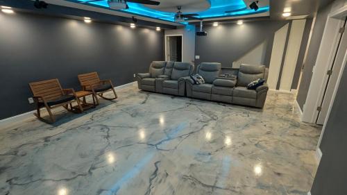 2 bedrooms with movie theater