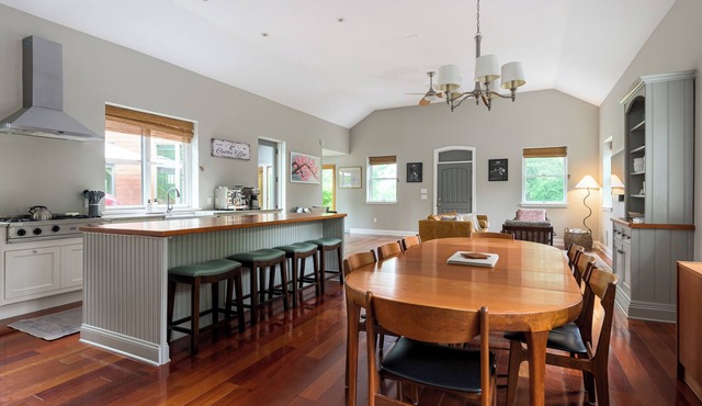A Restored Schoolhouse With Movie Theater, Firepit, and Heated Pool