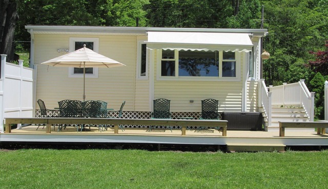 Amston Lake waterfront home, aluminum boat with electric motor provided