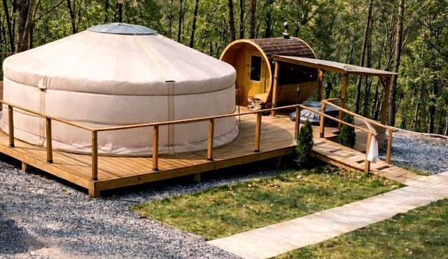 Authentic Mongolian Yurt with Hot Tub Near Deep Creek Lake, West Virginia
