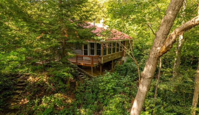 Autumn Escape Bear Paw Cabin: Sleeps 6 · 3BR 1BA · Fire Pit Grill Fireplace