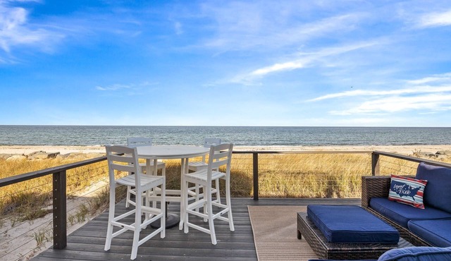 Beachfront Bliss: Modern Plymouth Home w/Direct Beach Access and deck in front of ocean!