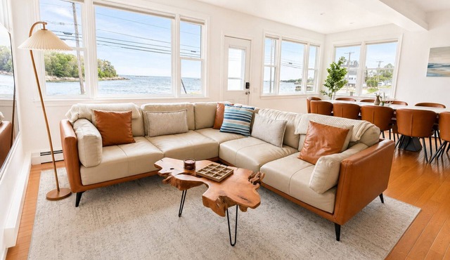 Coastal Modern Retreat: Private Beach Access & Water Views